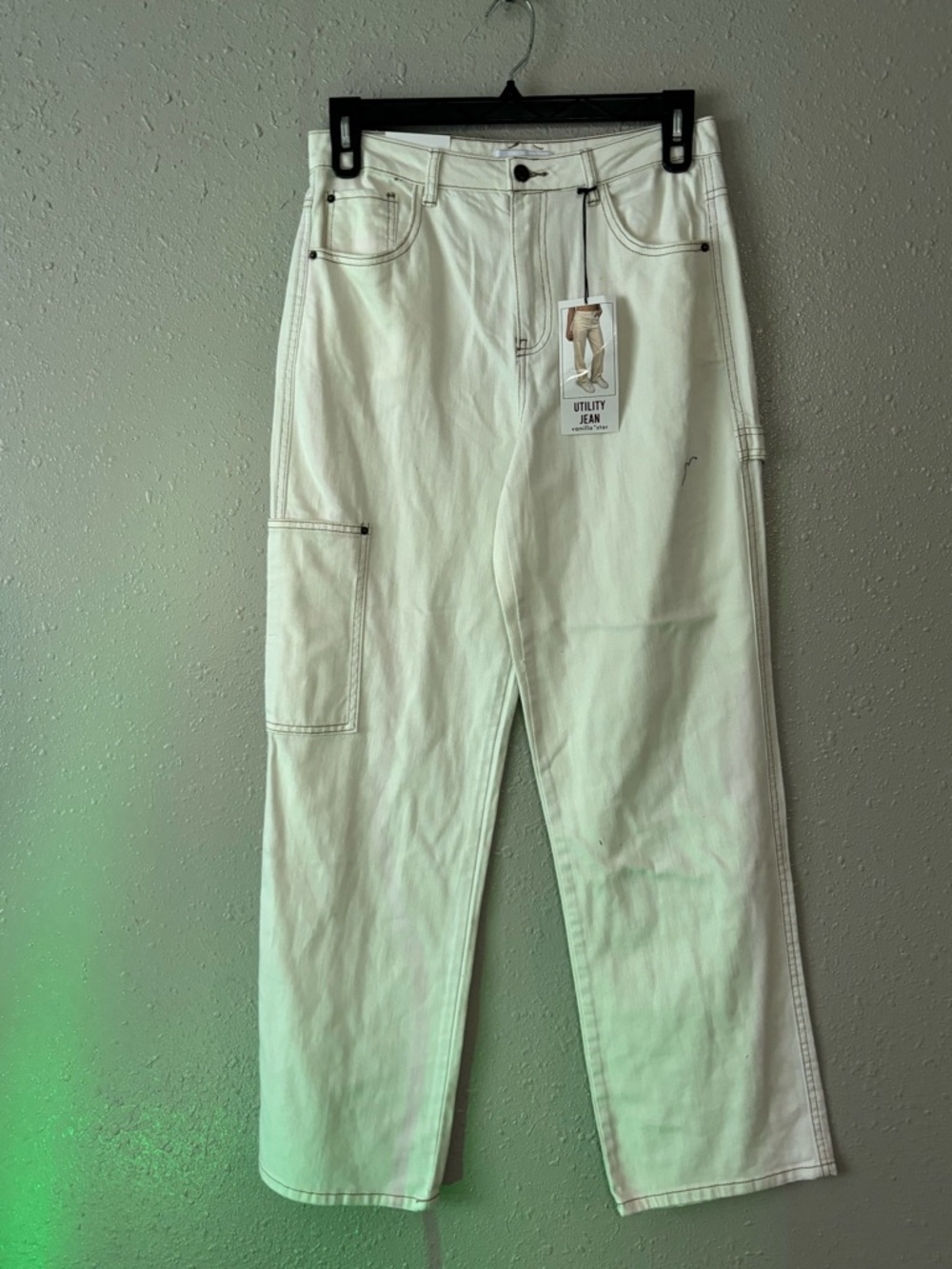 Vanilla Star White Wide Leg Utility Jeans